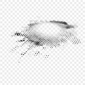 Black Halftone Dots Pattern Design PNG