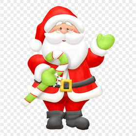 Clipart Christmas Santa Claus Say Hello PNG