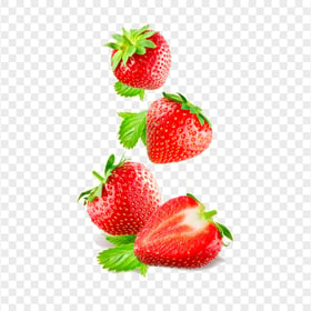 Falling Strawberries Fruit HD PNG