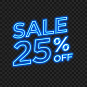 Transparent HD 25% Percent Off Sale Blue Neon Sign