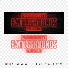 HD PUBG Red Neon Logo PNG