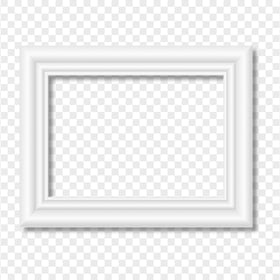 HD Rectangular Wooden White Picture Frame PNG