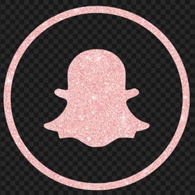 Rose Gold Glitter Round Outline Snapchat Logo Icon PNG
