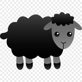 Cute Black Sheep Cartoon Illustration