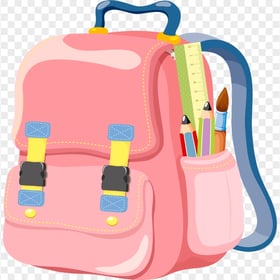 Illustration Pink Cute Back To School Bag PNG