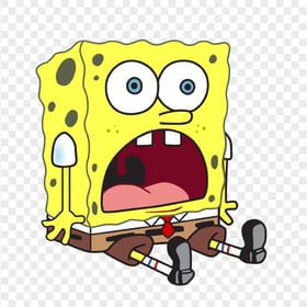 HD Spongebob Sitting Scared Charactrer Transparent PNG