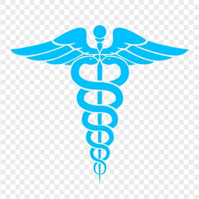 Caduceus Blue Medical Symbol Silhouette Transparent PNG