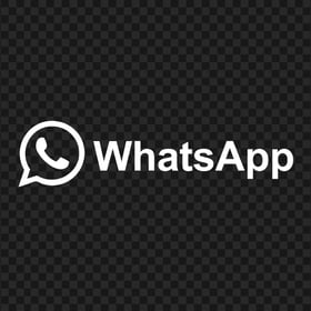 HD WhatsApp White Text Logo With symbol PNG