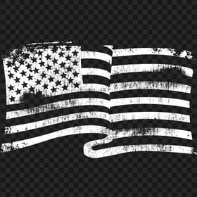 White Waving American Flag Grunge Stamp Texture