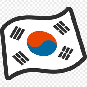 Wavy Vector South Korea Flag Icon
