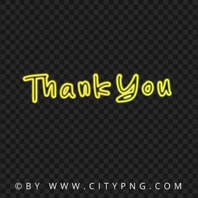 Thank You Yellow Neon Text Sign Logo FREE PNG