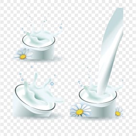 HD Milk Illustration Glass Splash For Advertisement PNG