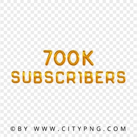 700K Subscribers Gold Balloons Image PNG