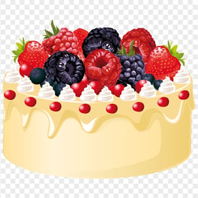 Wedding Birthday Cream Cake Cartoon Illustration