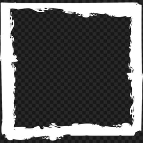 HD White Brush Stroke Grunge Square Frame PNG