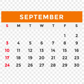 HD September 2023 Calendar Transparent PNG