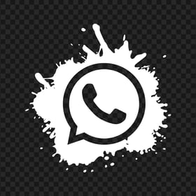 HD Splash White Outline Whatsapp Wa Whats App Icon PNG