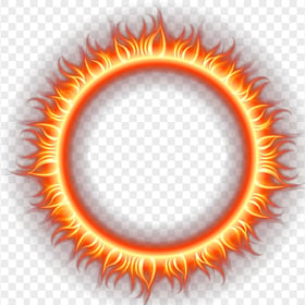 Round Shape Frame Border Fire Flames Illustration