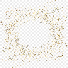 Yellow Gold Confetti Ribbons Circle Shape FREE PNG