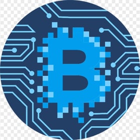 Blue Bitcoin BTC Icon PNG