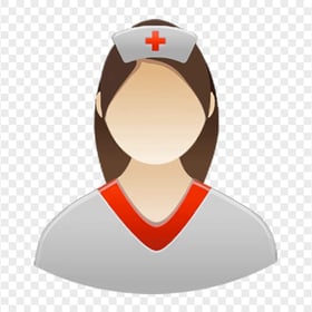Computer Female Nurse Icon With Red Cross Cap