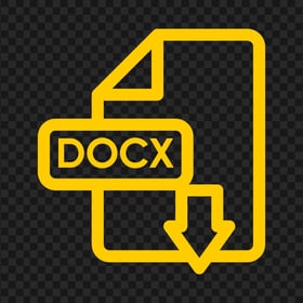 Docx File Download Yellow Icon Transparent PNG