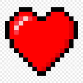 Pixel Art Red Heart Icon PNG