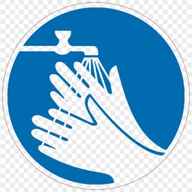 PPE Hands Wash Clean Hygiene Sanitizer Blue Round