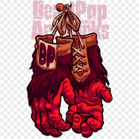 Hanging Gorilla Fingers Gloves Hand Red Monster