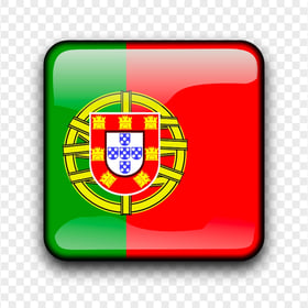 Portuguese Square Glossy Flag Icon PNG