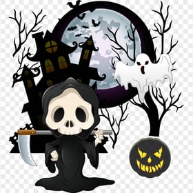 Cartoon Halloween Illustration PNG Image