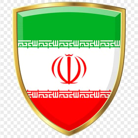 HD Iranian Flag Gold Shield Shape Icon PNG