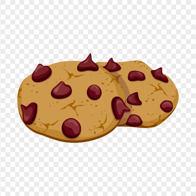 Cartoon Two Brown Cookies Chip HD PNG