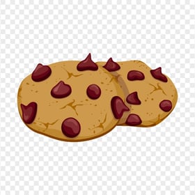 Cartoon Two Brown Cookies Chip HD PNG