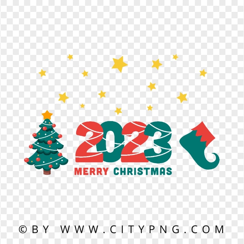 Merry Christmas 2023 Red And Green Vector Image PNG