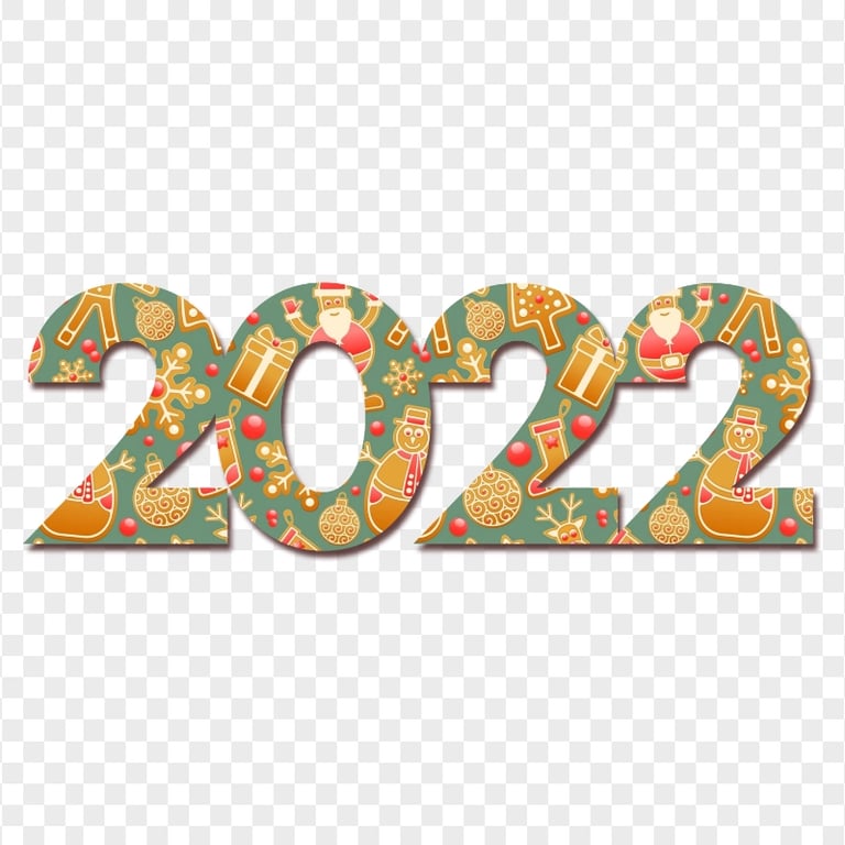 HD 2022 New Year Cookies Gingerbread Theme PNG