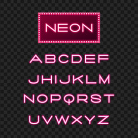 HD Pink Neon Alphabet Text Letters PNG