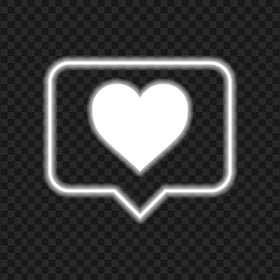 HD Neon Glowing White Heart Icon Notification Instagram PNG