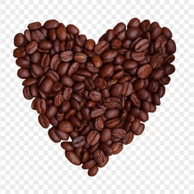 HD Love Coffee Beans Heart Shape Transparent PNG