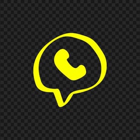 HD Yellow Hand Draw Round Pin Phone Icon Transparent PNG
