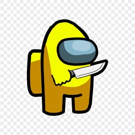 HD Yellow Among Us Character Knife PNG