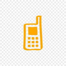 HD Orange Hand Draw Old Cell Phone Icon PNG