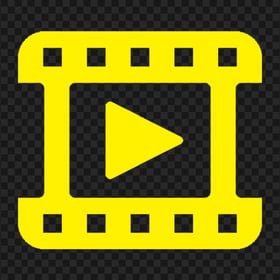 Transparent HD Video Play, Watch Player Yellow Icon