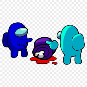 HD Cyan & Blue Among Us Characters Who Killed Purple PNG