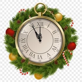 Download Christmas Clock Decor Illustration PNG