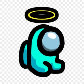 HD Cyan Among Us Mini Crewmate Character Baby Halo Hat PNG