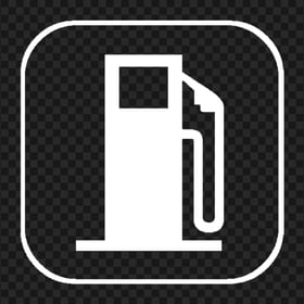 Diesel Station Fuel White Square Icon Download PNG