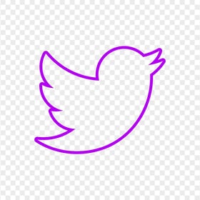 HD Purple Outline Twitter Bird Logo Icon PNG