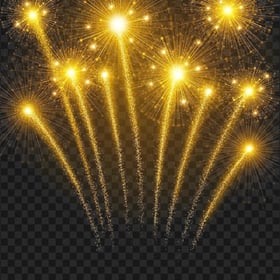 Yellow Golden Fireworks Holiday New Year HD PNG