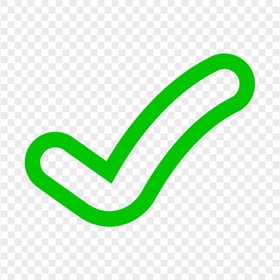 Green Outline Clipart Tick Check Mark Icon Sign Transparent PNG